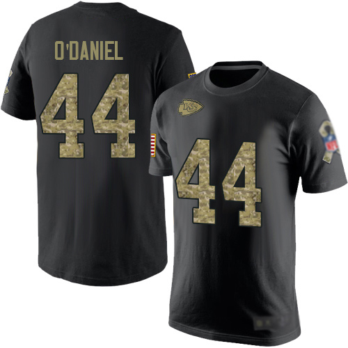 Men Kansas City Chiefs #44 ODaniel Dorian Black Camo Salute to Service NFL T Shirt->nfl t-shirts->Sports Accessory